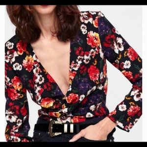 ZARA floral bodysuit size XS